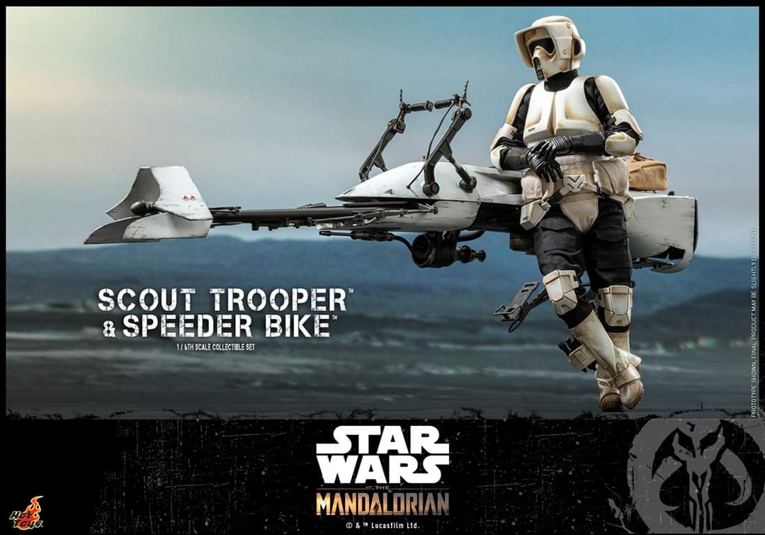 The Mandalorian Scout Trooper And Speeder Bike Sixth Scale Figure