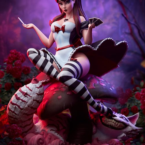 J Scott Campbell Alice In Wonderland Game of Hearts Edition Fairytale Fantasies Statue