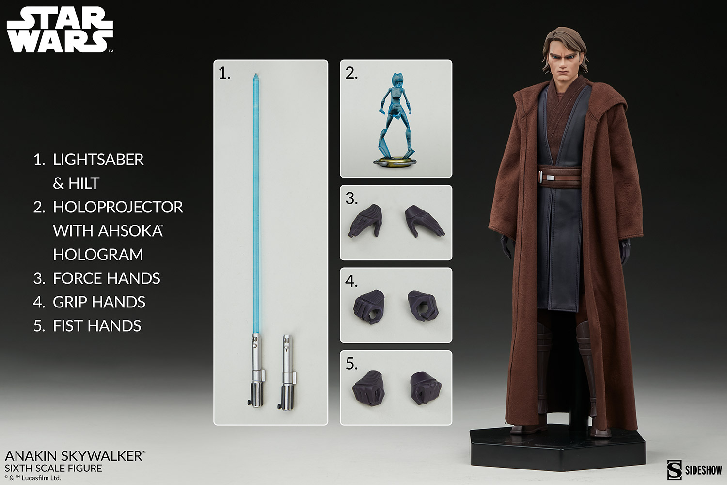 anakin skywalker sixth scale figure star wars gallery c e