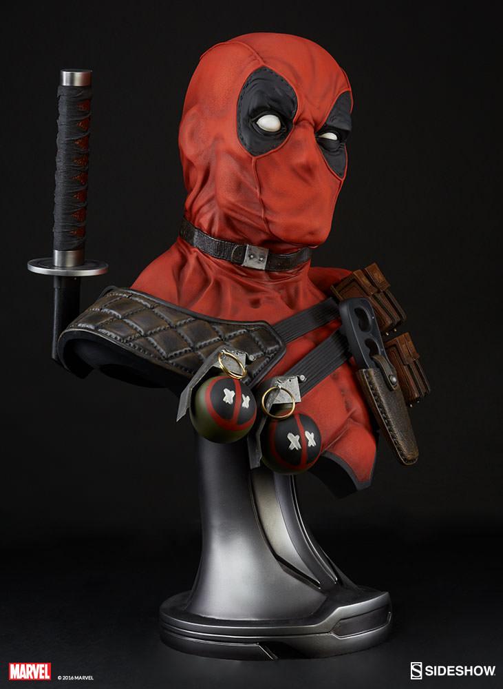 marvel deadpool life size bust