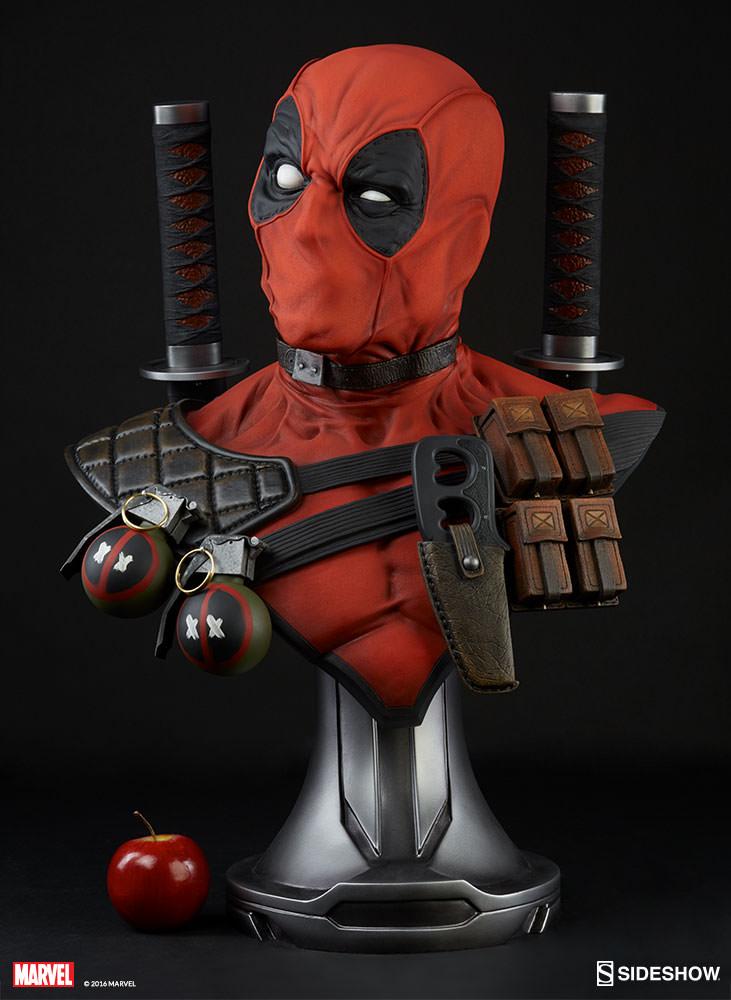 marvel deadpool life size bust