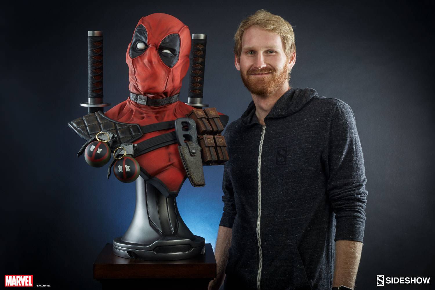 marvel deadpool life size bust