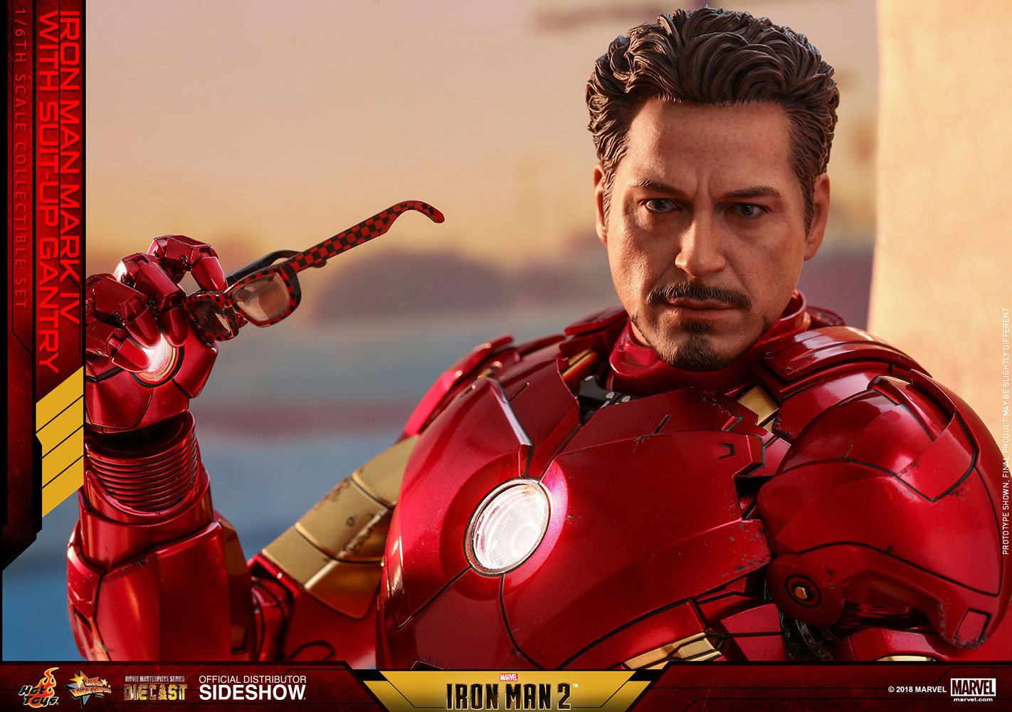 marvel iron man iron man mark with suit up gantry sixth scale collectible set hot toys