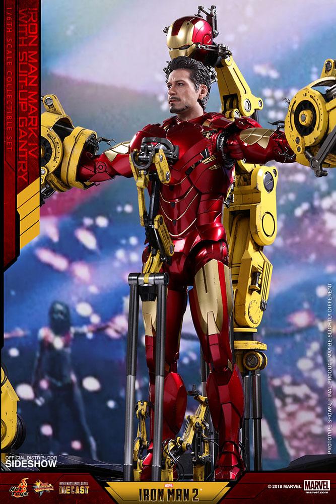 marvel iron man iron man mark with suit up gantry sixth scale collectible set hot toys