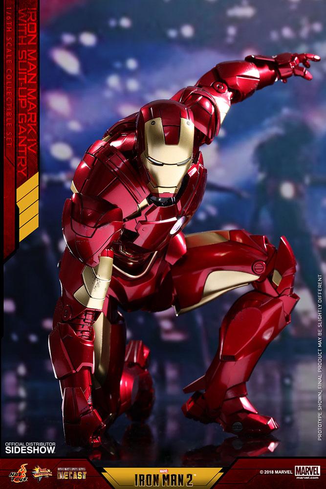 marvel iron man iron man mark with suit up gantry sixth scale collectible set hot toys