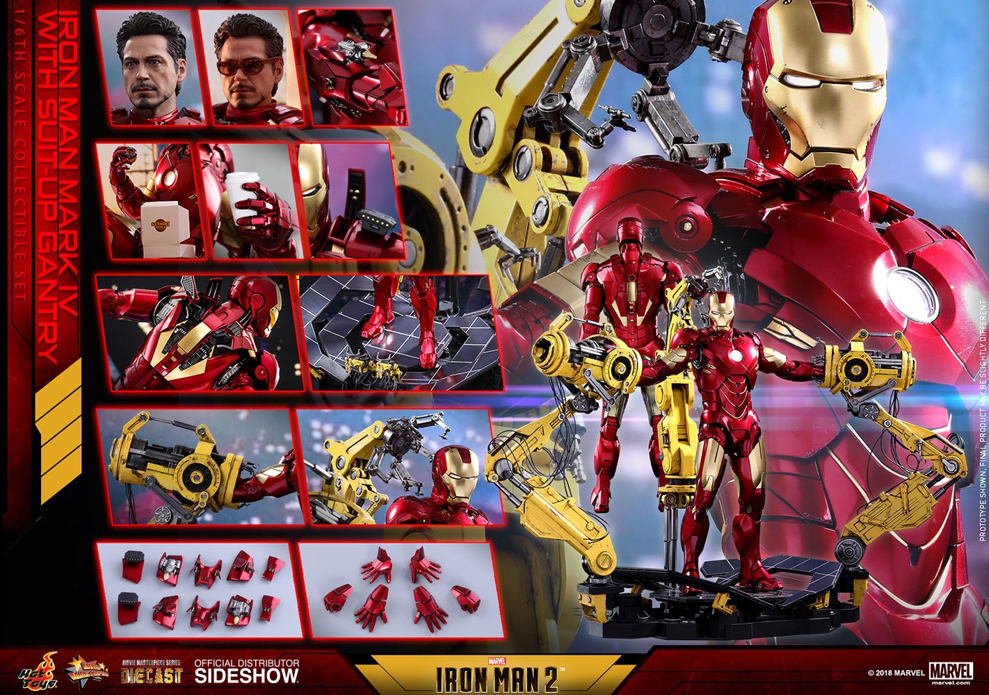 marvel iron man iron man mark with suit up gantry sixth scale collectible set hot toys