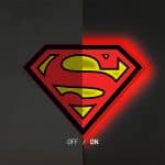superman led logo light large dc comics gallery fe fcd