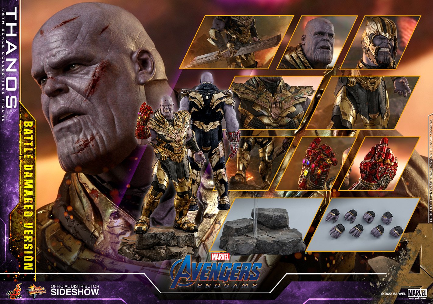 thanos battle damaged version marvel gallery e b de