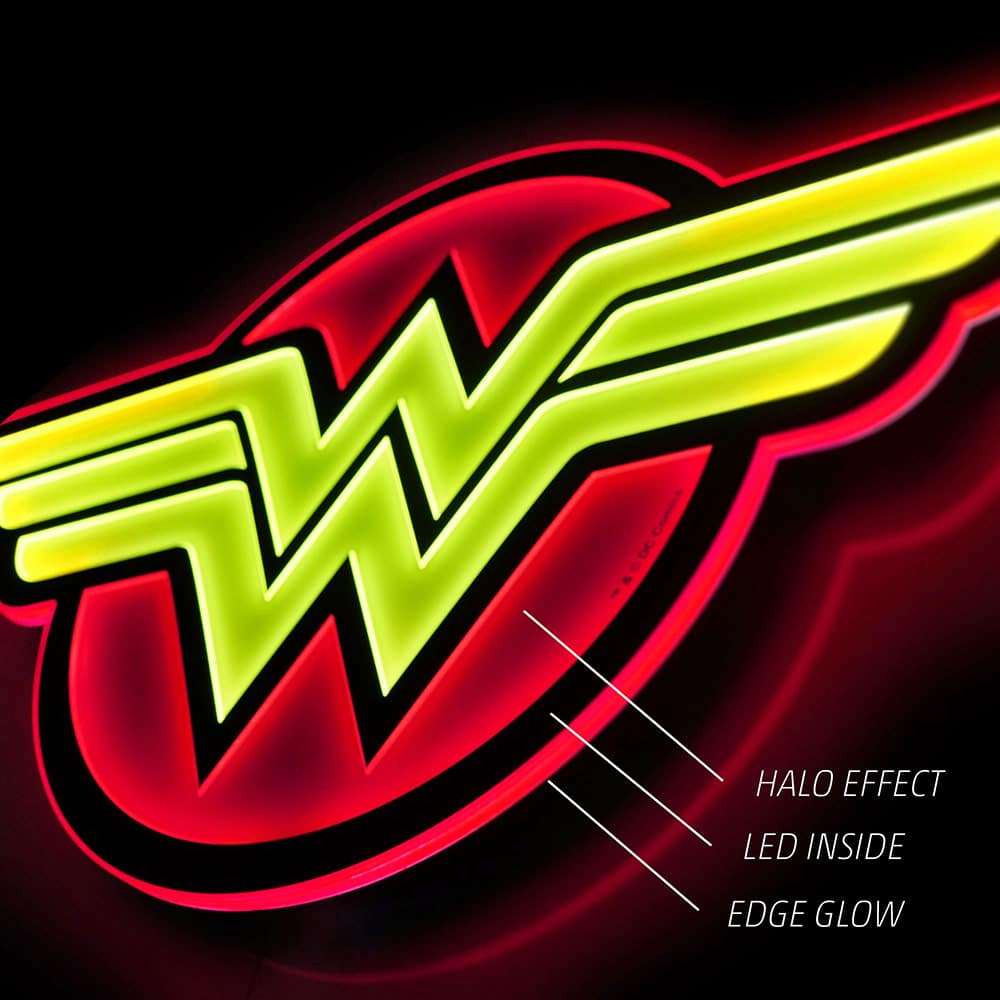wonder woman led logo light large dc comics gallery fe be de