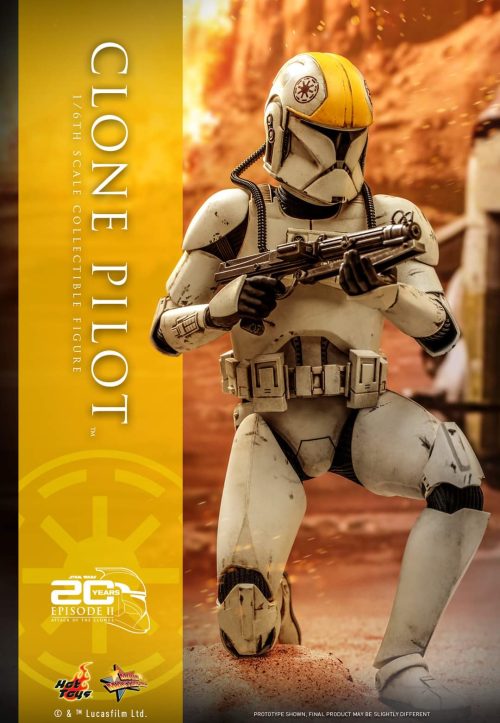 Hot Toys Clone Pilot Figure Star Wars Episode 2 1/6 Scale Limited Collectible