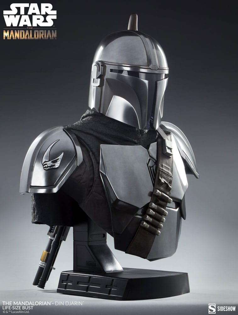 the mandalorian din djarin life size bust star wars gallery bd