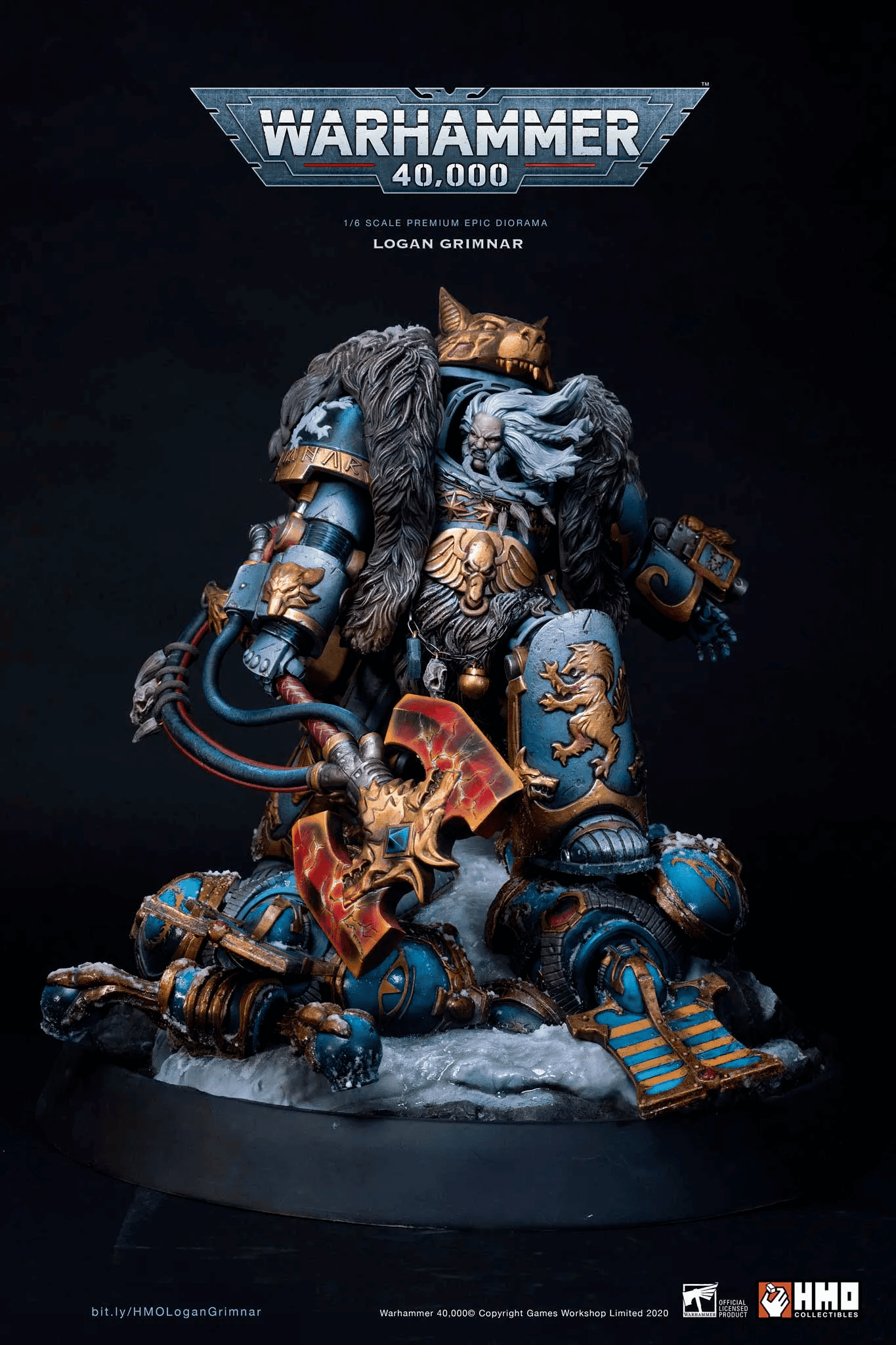 HMO Warhammer Logan Grimnar Statue Diorama