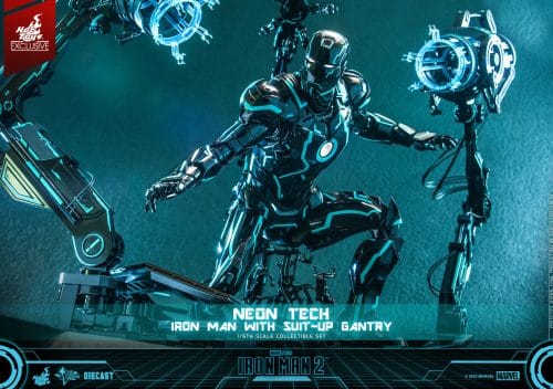 neon tech iron man with suit up gantry marvel gallery ab f
