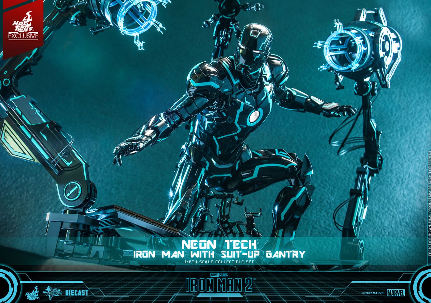 neon tech iron man with suit up gantry marvel gallery ab f