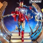 Marvel Hot Toys Iron Man Mark VI (2.0) And Suit-Up Gantry Figure Set