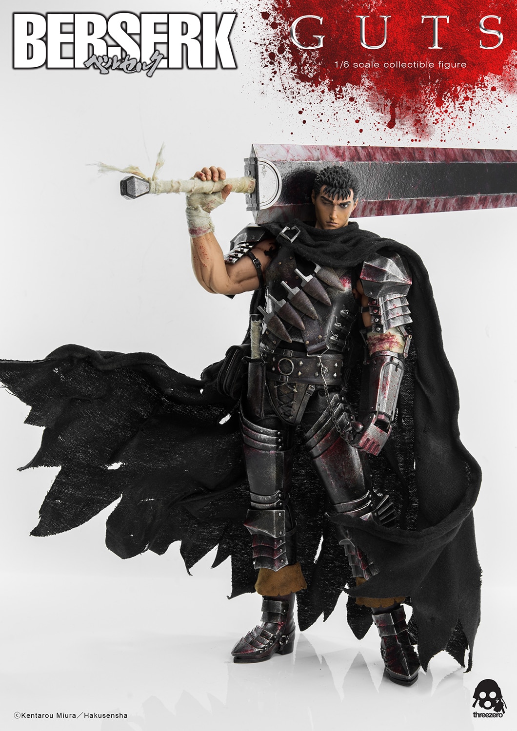ThreeZero Guts The Black Swordsman Figure BERSERK Sixth Scale Collectible