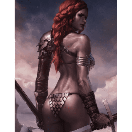Red Sonja: Birth of the She-Devil Fine Art Print Pre-Battle Variant By Sideshow Collectibles