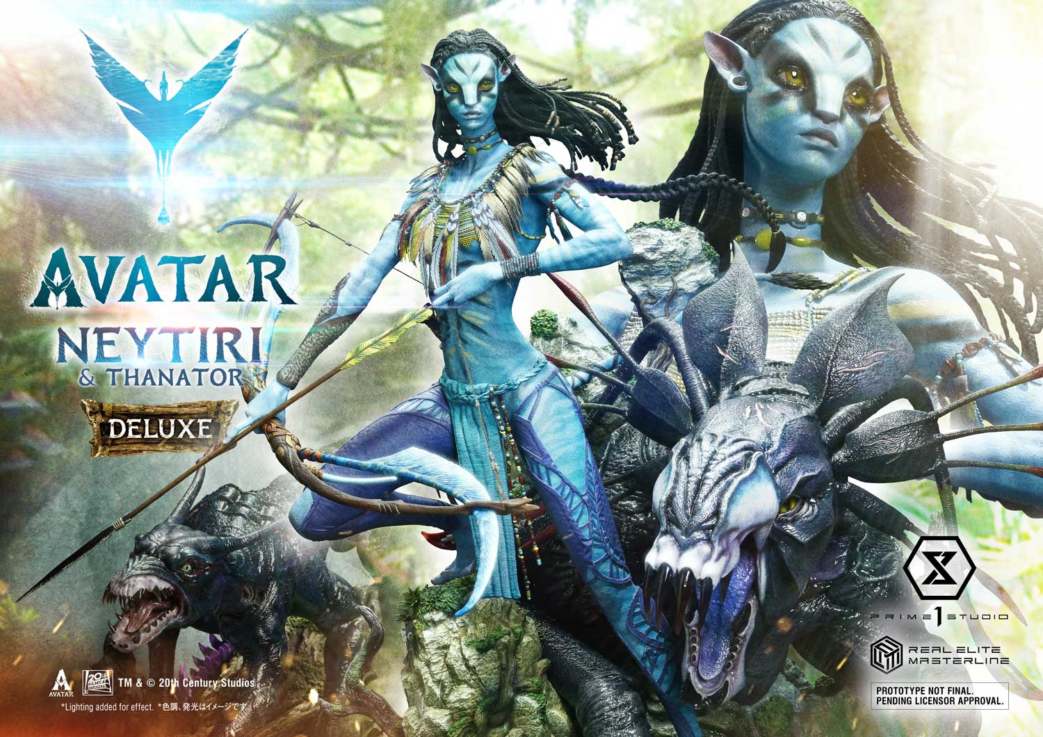 Neytiri and Thanator Statue Avatar Limited Collectible
